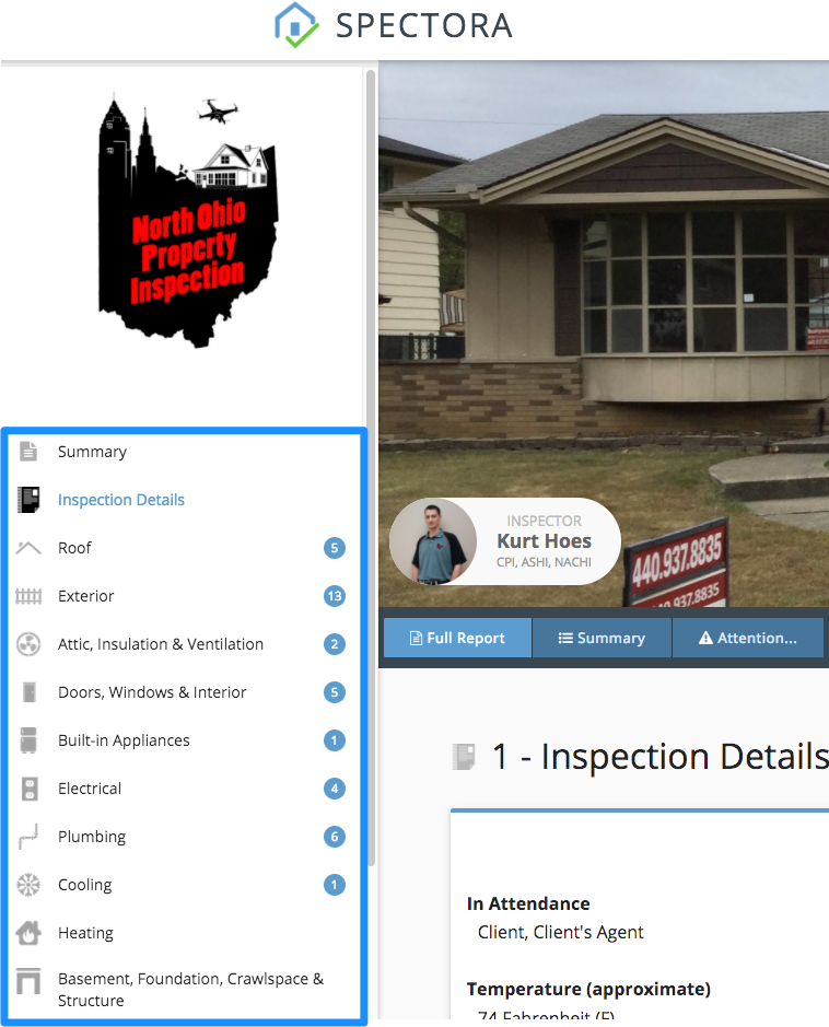 Sample home inspection report